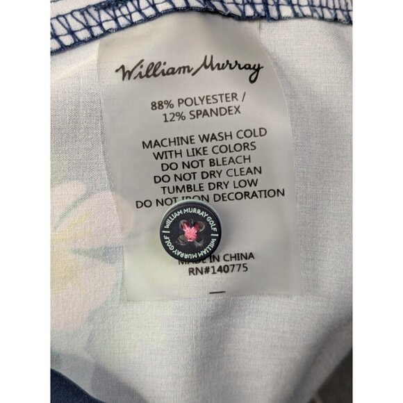 William Murray Shirt Mens Large Short Sleeve Button Colorful Floral Blue - Picture 5 of 16
